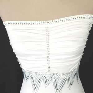 F & F Strapless Ruched top White One size